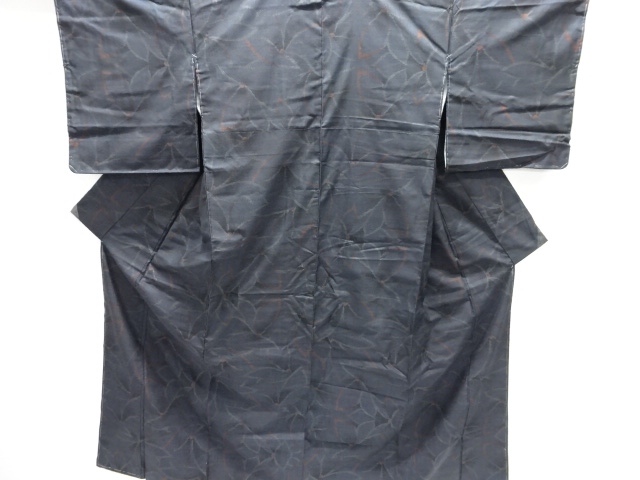 JAPANESE KIMONO / UNUSED / SILK / DORO OSHIMA TSUMUGI / WOVEN LEAVES